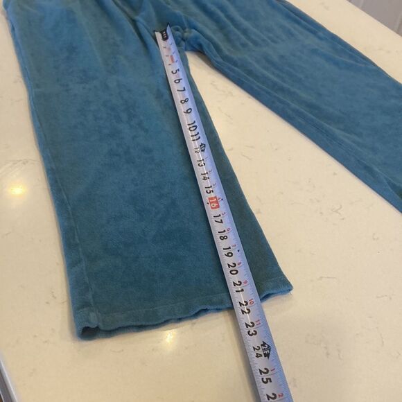 The Great. Blue 100% Cotton Terry Cropped Lounge Set Size Medium - Picture 11 of 13